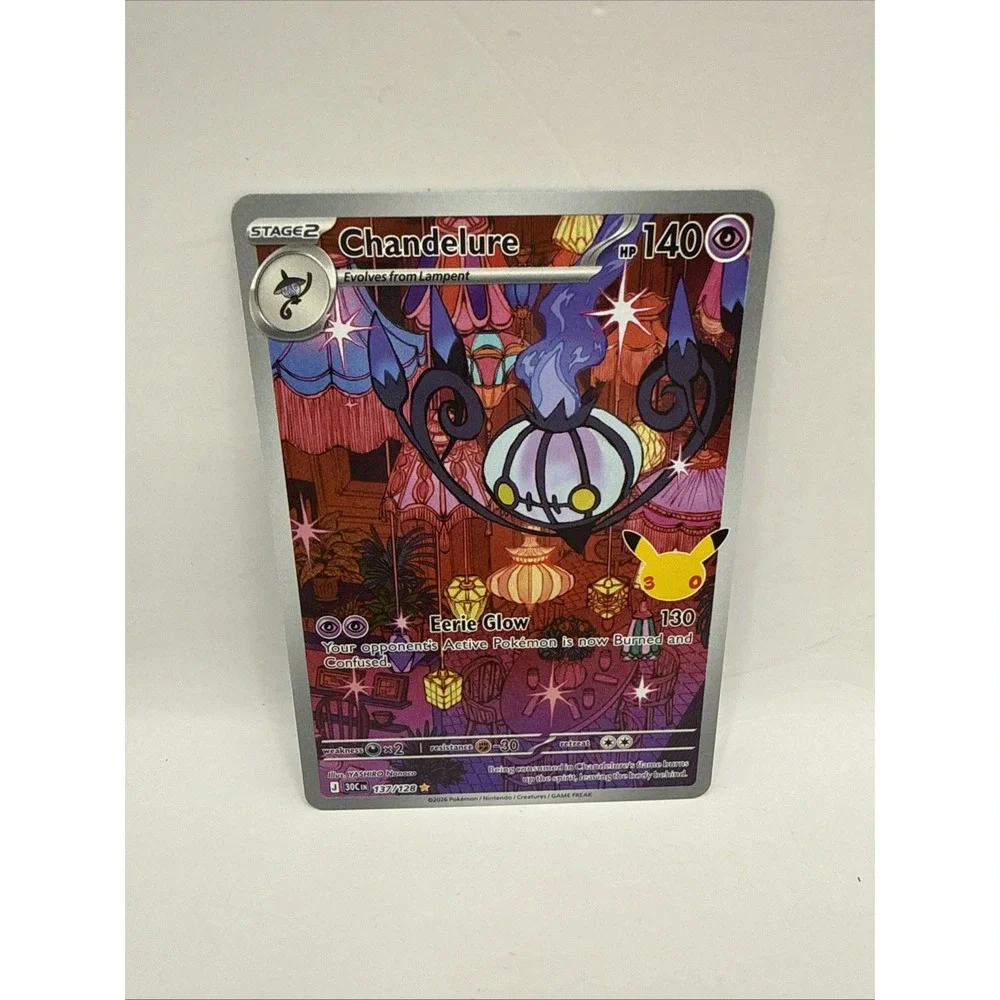 Chandelure Pokemon 30th Anniversary 137/128 IR NM (In-Hand/Fast Ship)